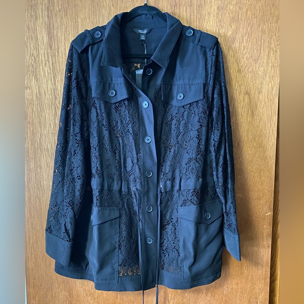 NWT Simply Vera Vera Wang Lace Drawstring Jacket - March Collection
